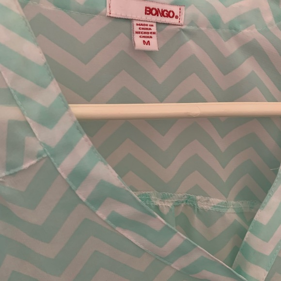 Blue and White Chevron pattern Candies blouse - Picture 3 of 5